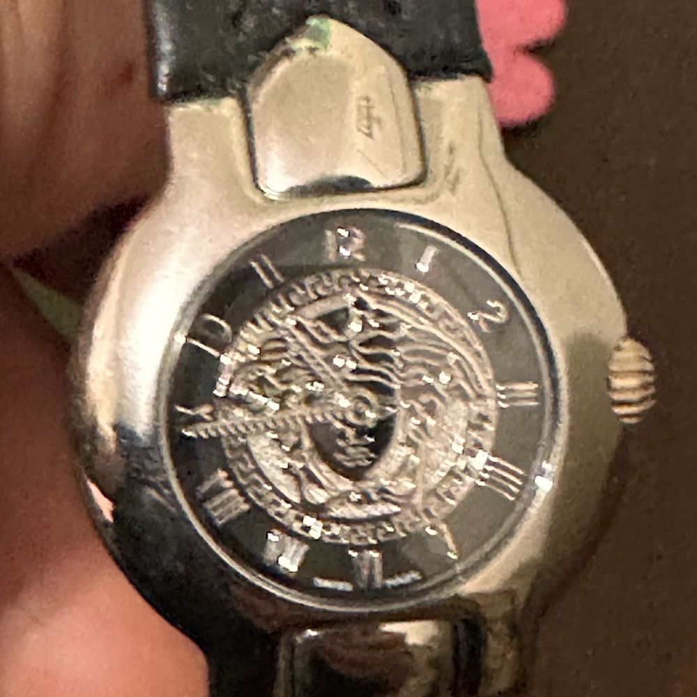 New Versace Medusa Silver and Black Watch
